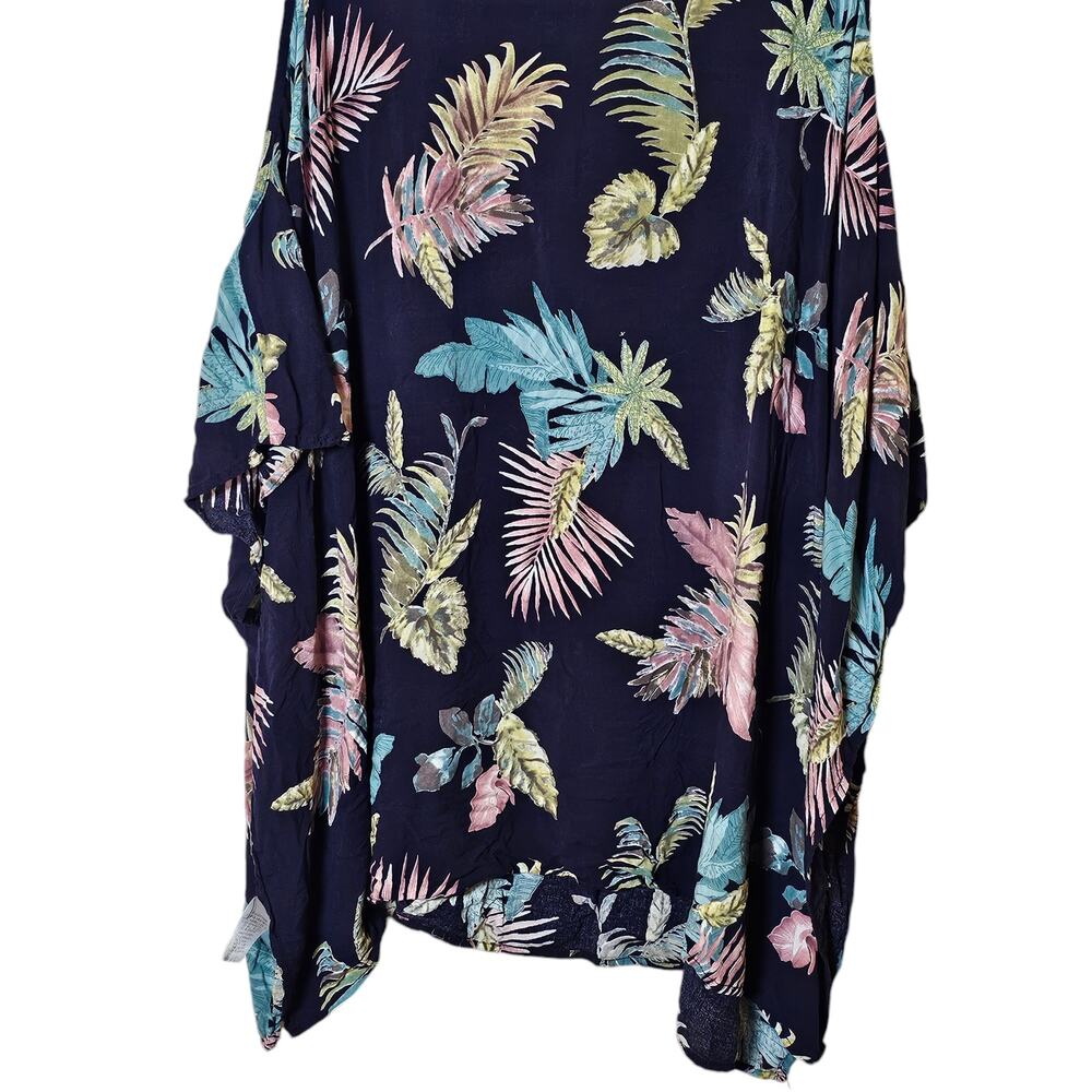 Umgee Shirt Womens Size XL 1X Tunic Floral Tropical Beachy Coconut Girl Hawaiian